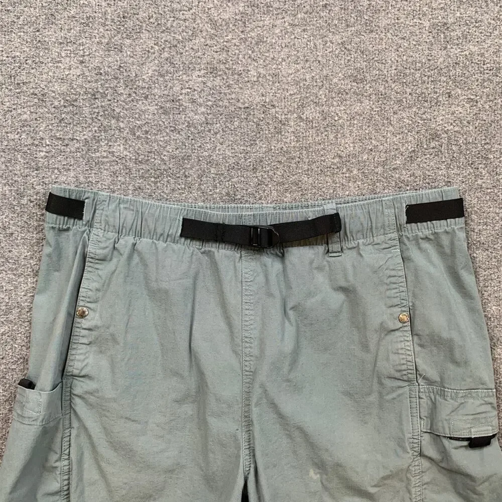 The North Face Shorts Mens L Large Slate Cotton Stretch Ripstop Cargo Belted